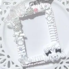 トレカケース フリル キーホルダー ホイップデコ 推し活 ピンク 桃 No.21