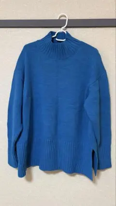 OPAQUE.CLIP 青 ハイネック ニットセーター