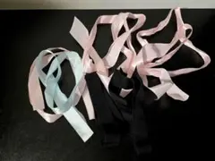 リボンセット 水色 黒 薄ピンク