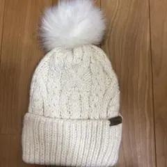 H&M アイボリー ケーブル編み ニット帽