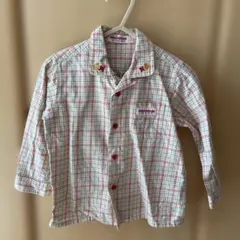 ミキハウス 長袖カッターシャツ ブラウス チェック柄 90