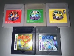 ポケットモンスター ソフト5本セット　赤緑ピカチュウ金銀
