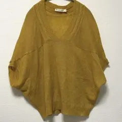 マスタード Vネック オーバーサイズニットベスト