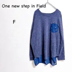 One new step in Field シフォン切替 チュニック Fネイビ-