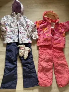 子供用スキーウェア2着セット（手袋1ペア付き）