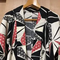 幾何学模様 浴衣 長袖 ロング丈