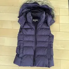 UNIQLO ダウンベスト フード付き ダウン/フェザー パープル S