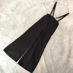 GU サロペット ワイドパンツ サイズM ブラック オールインワン