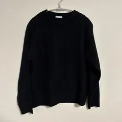 CINEMA CLUB ブラック ケーブルニットセーター