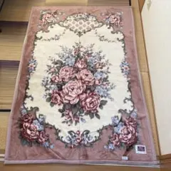 【日本製】アクリル100% 花柄 毛布　シングル140x200cm