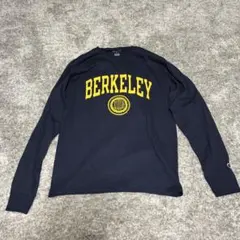 Champion BERKELEY 長袖カットソー M ネイビー ロゴ Tシャツ