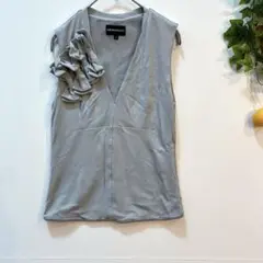 【EMPORIO ARMANI】ノースリーブカットソー　ブラウス　グレー38