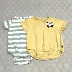 futafuta 80 70 ロンパース　セット　まとめ売り　半袖　パンダ