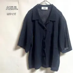 AZUL コットンメッシュハーフスリーブシャツ ネイビー M半袖シャツのサムネイル