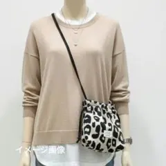 レオパード柄 巾着ショルダーバッグ ヒョウ柄 斜めがけ アニマル柄