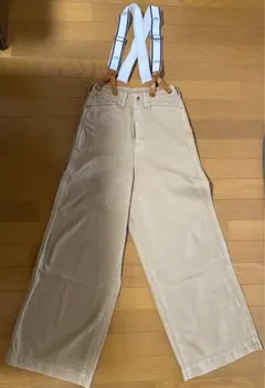 Lee サスペンダー付デニム　ワイドパンツ　XS