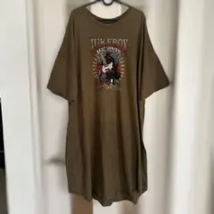 JUKEBOX MACHINES グラフィック Tシャツ ワンピース　カーキのサムネイル