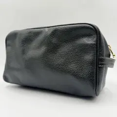 ダンヒル メンズ ブラック レザー クラッチバッグ セカンドバッグ