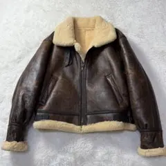 【美品】90s vintage B-3 ムートン フライトジャケット M 超短丈