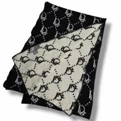 良品 Dior CD ディオール マフラー ウール トロッター メンズ 黒 定番のサムネイル