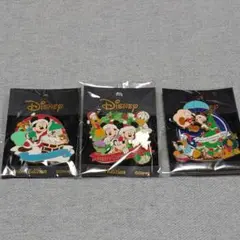 Disney 2004クリスマス限定ピンバッジ 3点セット
