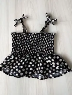 子供服　花柄ノースリーブタンクトップ　デイジー　レイヤード