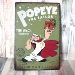 ブリキ看板☆ポパイ POPEYE THE SAILOR 348