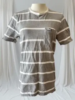 No49 ボーダー 半袖 LACOSTE ワンポイント グレー 夏