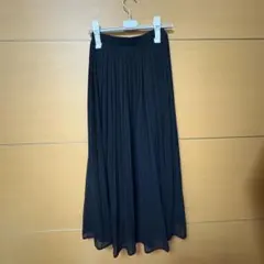 黒 ロング プリーツスカート