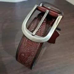 [新品未使用] 鷲 レザー 紳士ベルト [ダークブラウン] B-70343