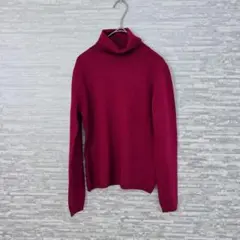 マルチミックス✨タートルネックニット Mサイズ 赤系　ボルドー　ワインレッド
