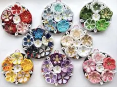 つまみ細工　ミニ壁掛け　8点セットのサムネイル