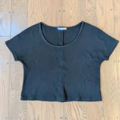 SPINNS クロップドTシャツ ブラック F　ストレッチ素材のサムネイル