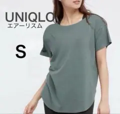 UNIQLO エアーリズムロング半袖Tシャツ　(ミントグリーン)