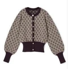 GRL モノグラム柄ニットカーディガン Lサイズ