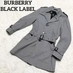 極美品 バーバリーブラックレーベル トレンチコート 千鳥格子 希少Sサイズ 黒白