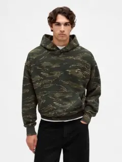 GAP ヘビーウェイトオーバーサイズパーカー カモフラ柄