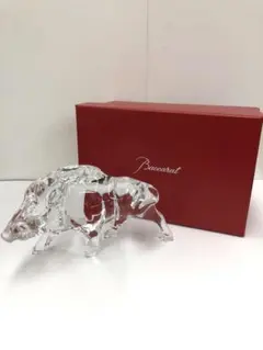 【美品】Baccart バカラ　イノシシ　置物　干支 クリスタルガラスのサムネイル