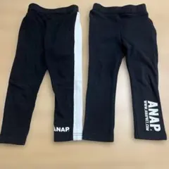 ANAP ブラックパンツ サイズ100 ２枚セット