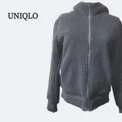 UNIQLO フリースパーカー M ブラック ジップアップ モコモコ 美品