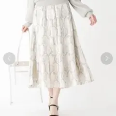 【美品】index 総柄アソートパネルフレアスカート