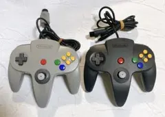 Nintendo64コントローラー 純正 ブラック グレー セット 動作未確認