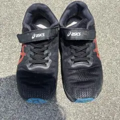 asics 黒/オレンジ スニーカー ベルクロ