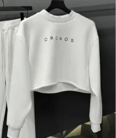 CRONOS クロノス スウェット ブラウン 36(S) クロップド トップス 