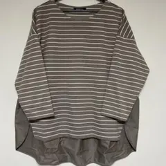 【MUMU&Co.】LL ボーダー切替プルオーバー チュニッ