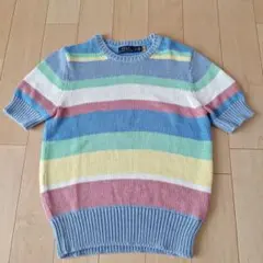 ポロラルフローレン　ボーダー半袖ニット　マルチカラーSのサムネイル
