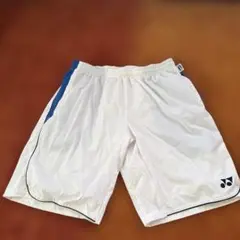 YONEX ハーフパンツ ホワイト ブルー - メルカリ