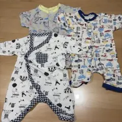 動物柄コットンロンパース3点セット