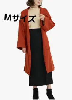 Mサイズロングコート レディース オーバーサイズ チェスターコート ベルト付き