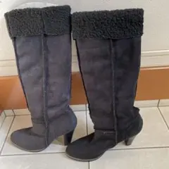 黒 スエード ムートンブーツ